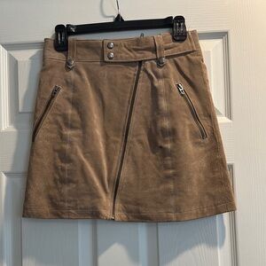 Blank NYC Tan Mini Skirt with Zipper Accents